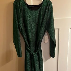 Eloquii Lurex Tie Waist Dress